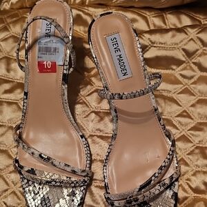 Steve Madden Women's Snakeskin Strappy Heels